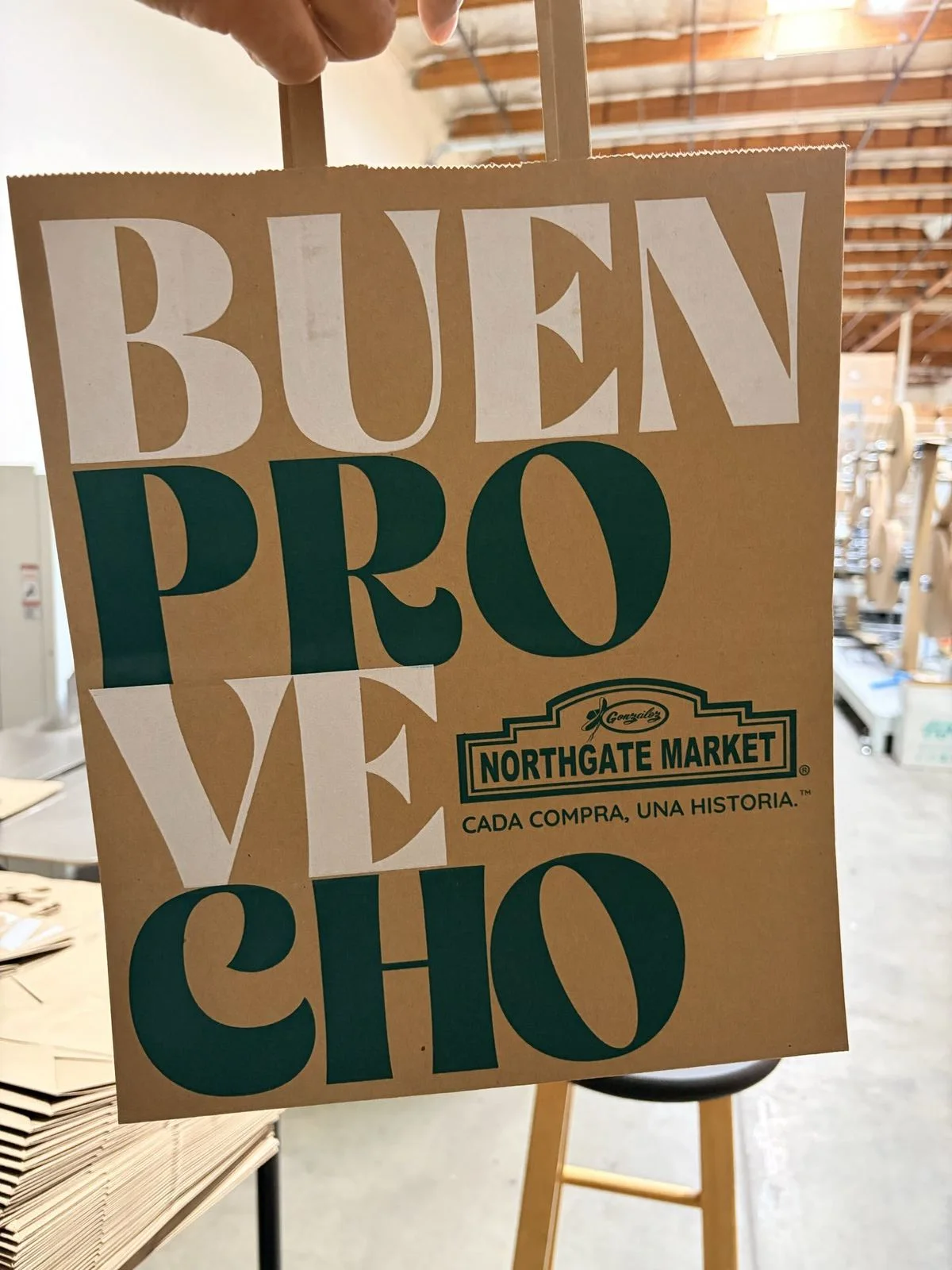 Custom printed kraft paper grocery bag