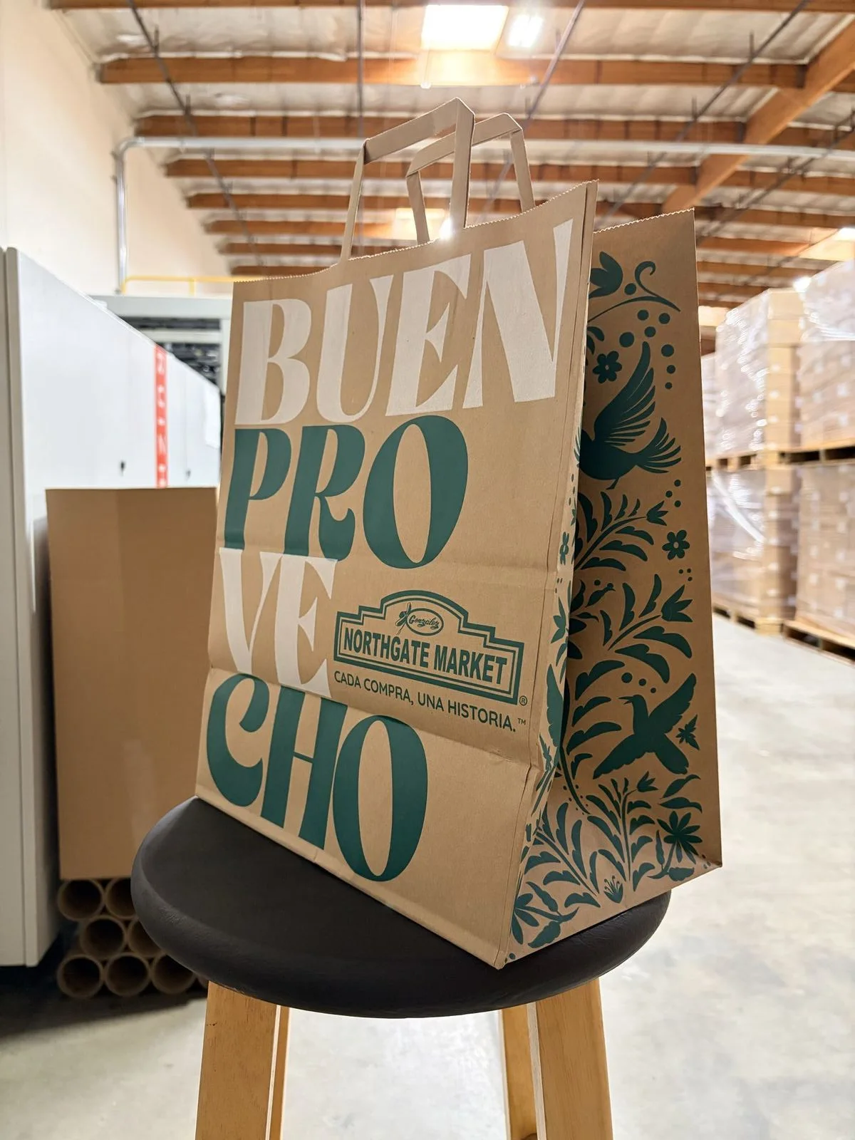Kraft paper bag side print